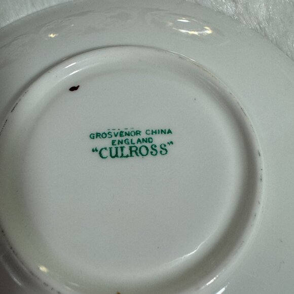 Grosvenor Fine Bone China "Culross" Saucer Set 5 Floral Saucer for Demitasse Cup - Picture 4 of 7